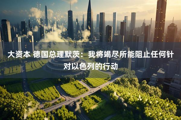 大资本 德国总理默茨：我将竭尽所能阻止任何针对以色列的行动