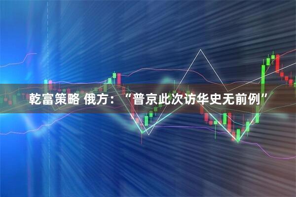 乾富策略 俄方：“普京此次访华史无前例”